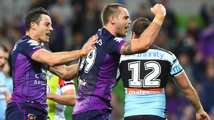 Cooper Cronk congratulates Cheyse Blair