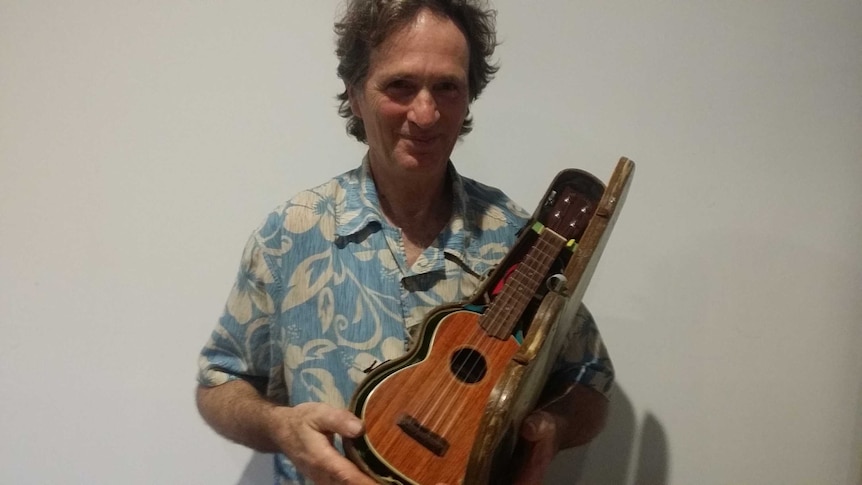 Virtuoso ukulele player Azo Bell and his performance workhorse