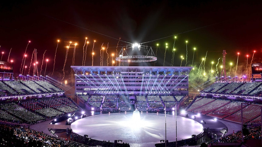 Fireworks are set off during the opening ceremony