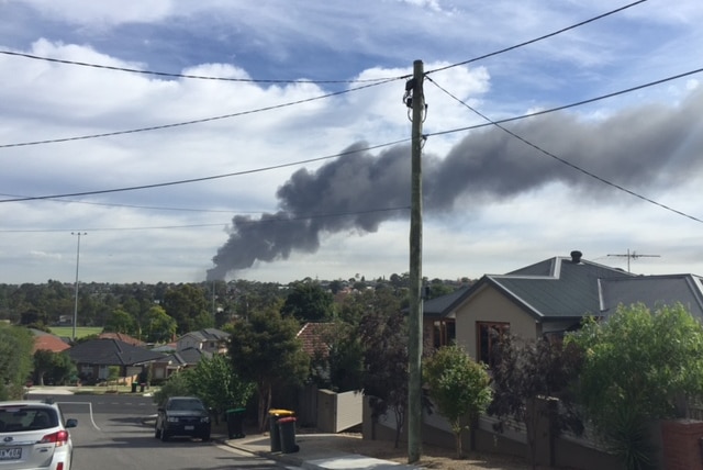 Industrial fire seen from Strathmore Heights