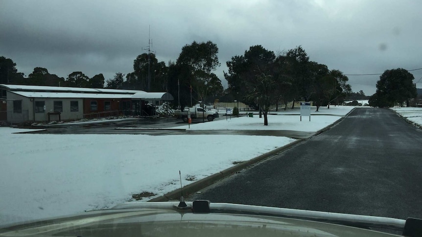 This photo by Melissa Kidd shows the snowfalls reached Bendoc, across the Victorian border.