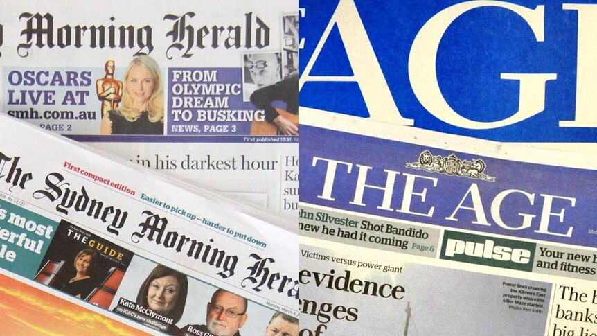 Compact editions of the Sydney Morning Herald and The Age.