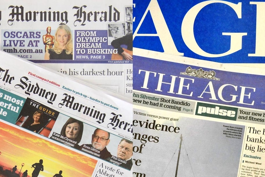 Compact editions of the Sydney Morning Herald and The Age