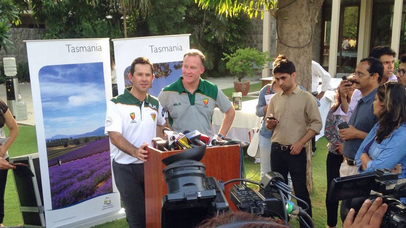 Cricket legend Ricky Ponting and Will Hodgman in India