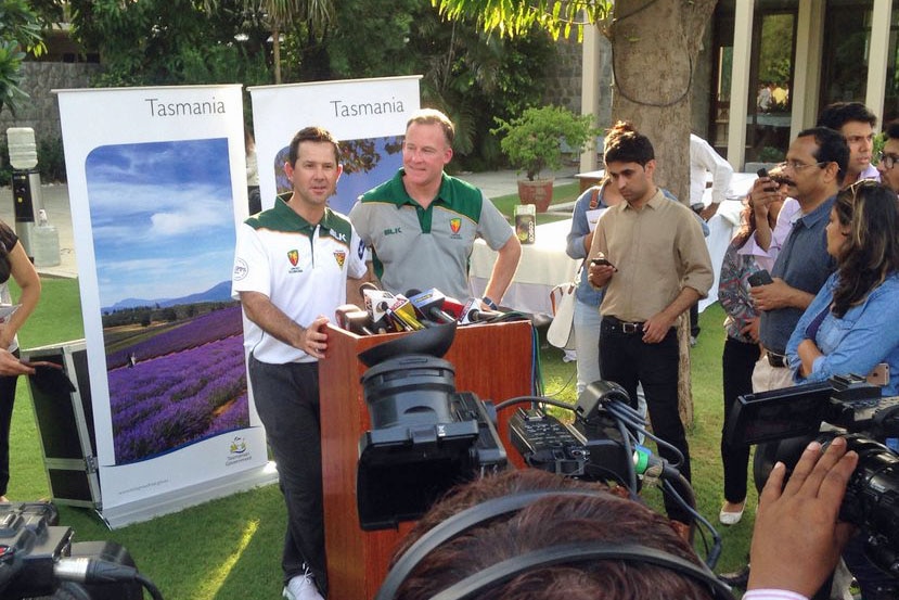 Cricket legend Ricky Ponting and Will Hodgman in India