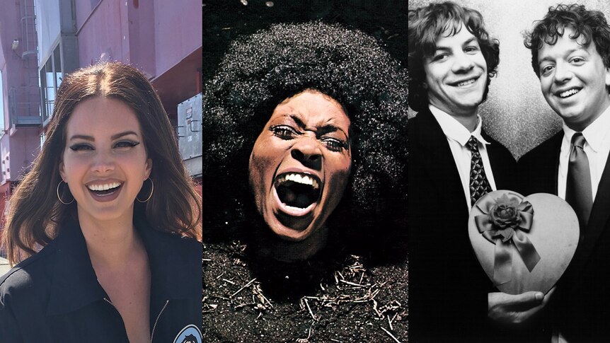 A three-way composite of Lana Del Rey, the cover of Funkadelic's Maggot Brain and Ween