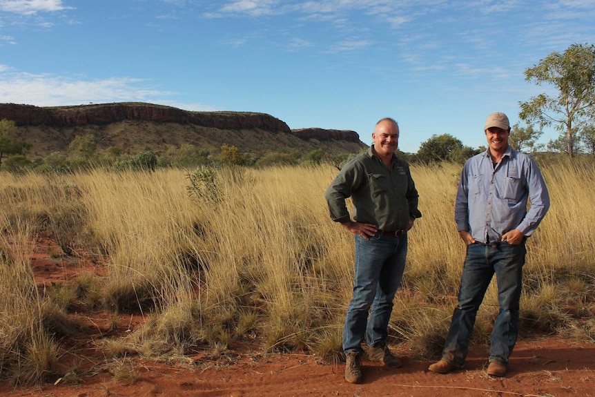 AWC general manager Tim Allard and Newhaven manager Joe Schofield standing in front of a range at Newhaven.