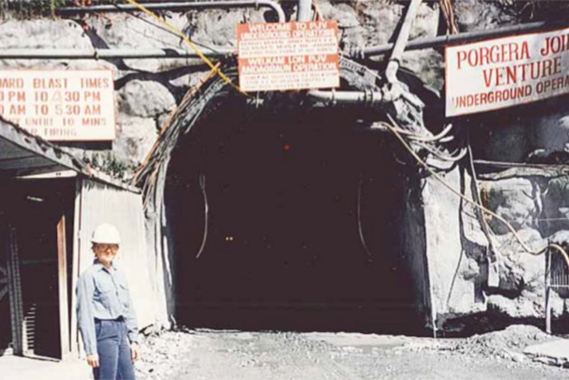 Alex Atkins at a mine in Papua New Guinea.