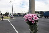 Flowers left in Yarraville by local cyclist Donald Garner.