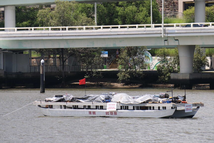 Fireworks barge on the Brisbane River