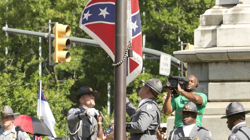 Confederate flag taken down