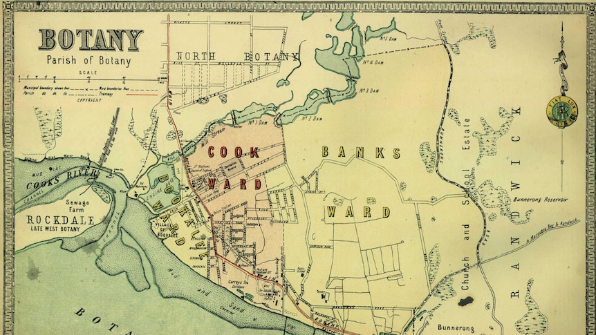 Old map of Botany