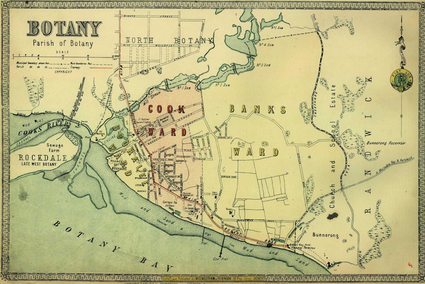 Old map of Botany