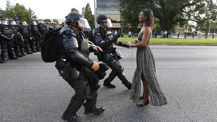 Peaceful protest in Baton Rouge