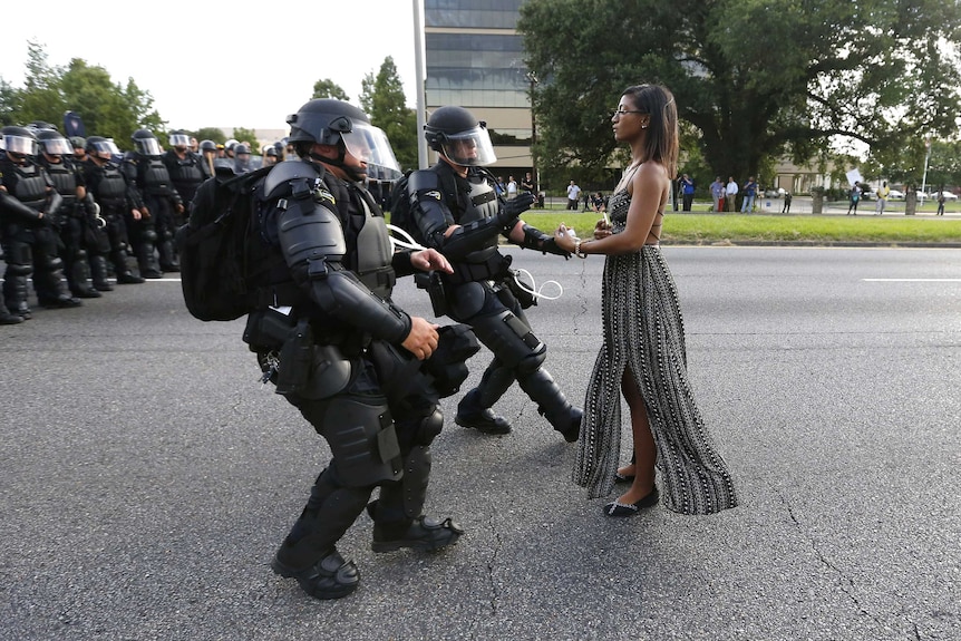 Peaceful protest in Baton Rouge