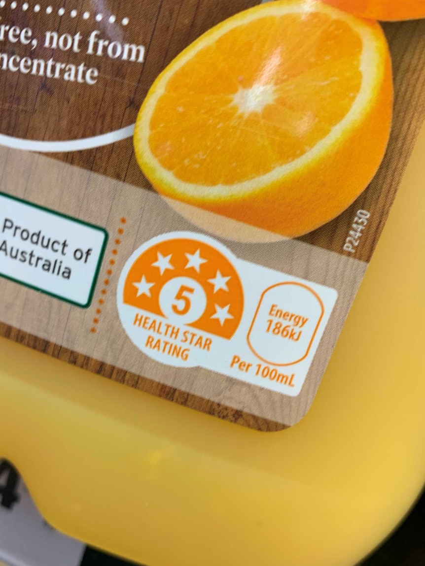 Orange juice health star rating