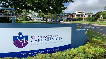 Sign at front of St Vincent's Care Services