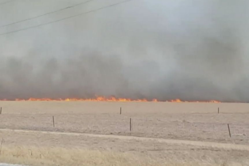 A bushfire in the Adelaide Hills.