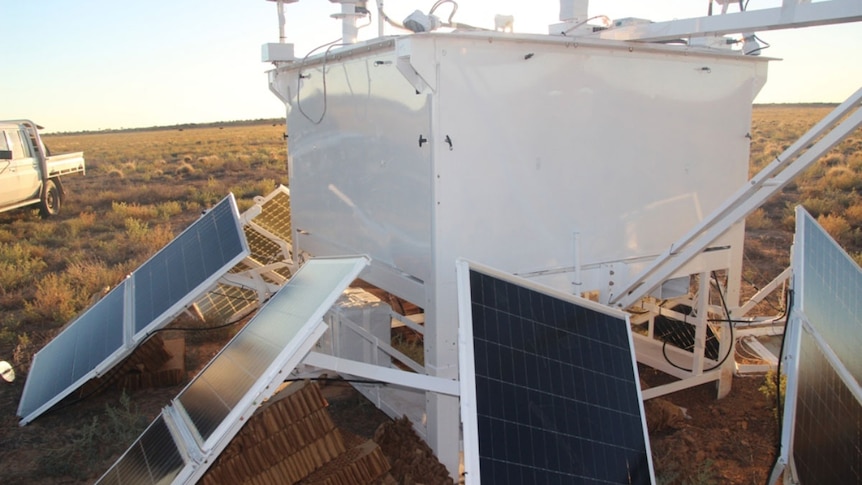 Payload of massive NASA scientific balloon that has come down near Thargomindah in south-west Queensland.