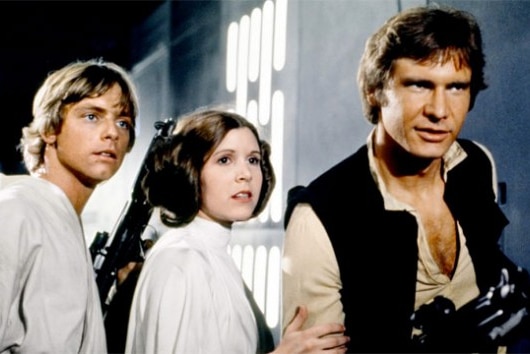 Mark Hamill, Carrie Fisher and Harrison Ford in the original Star Wars trilogy.