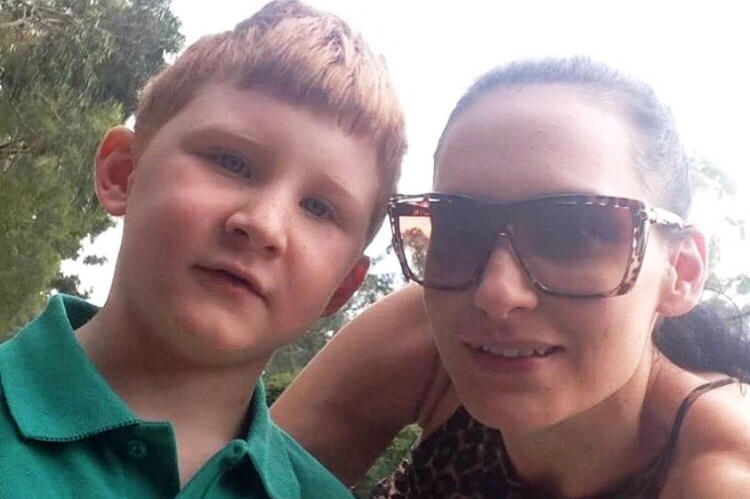 Lachlan Murrell and his mother, Emily Dive