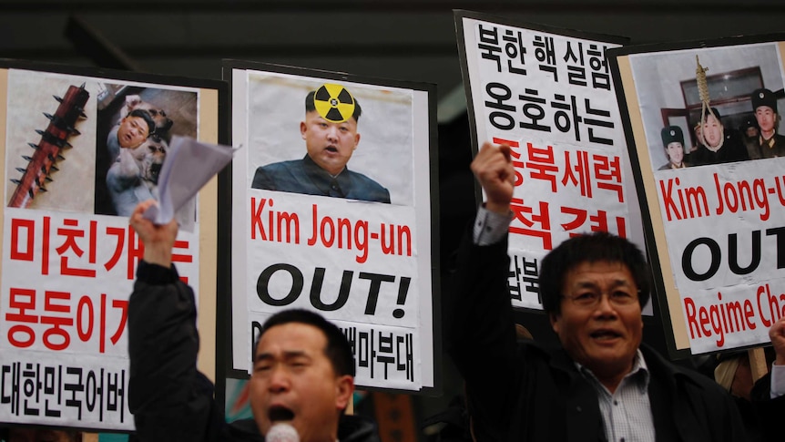South Koreans protest North's nuke test