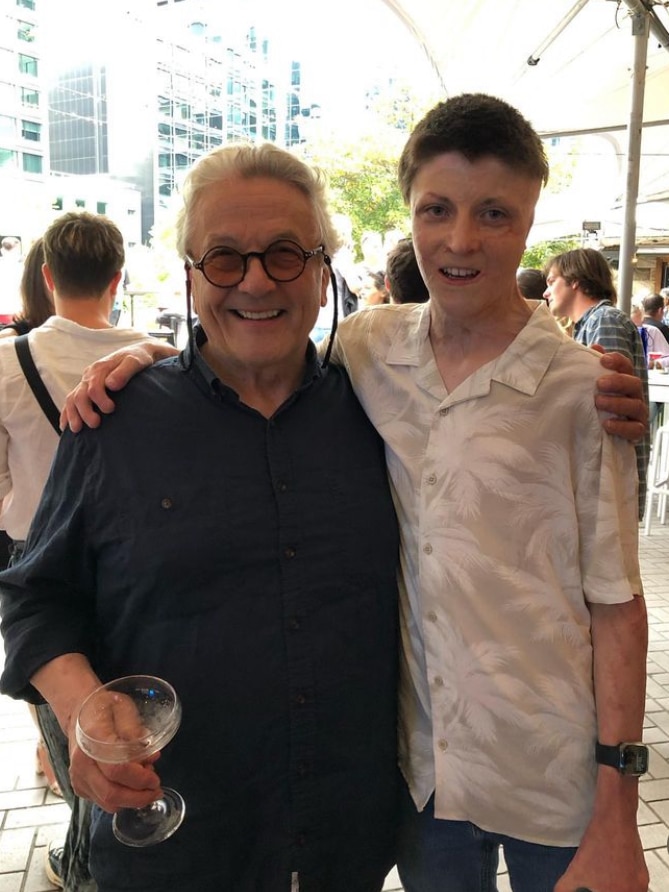 Director George Miller with Spencer Connelly.