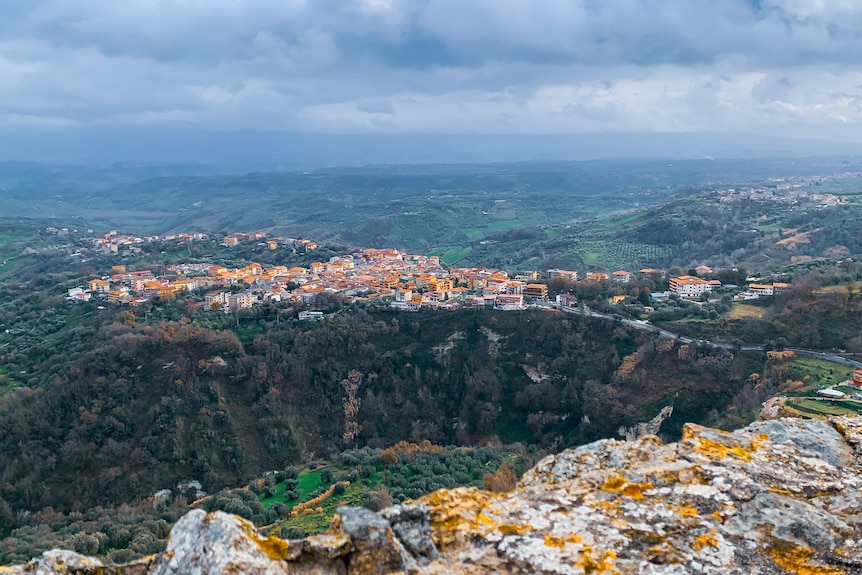 A Calabrian hill town.