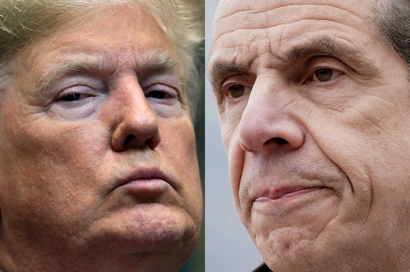 A composite image of Donald Trump and Andrew Cuomo
