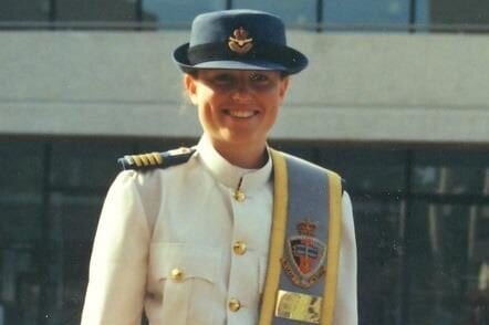 Woman wearing airforce uniform