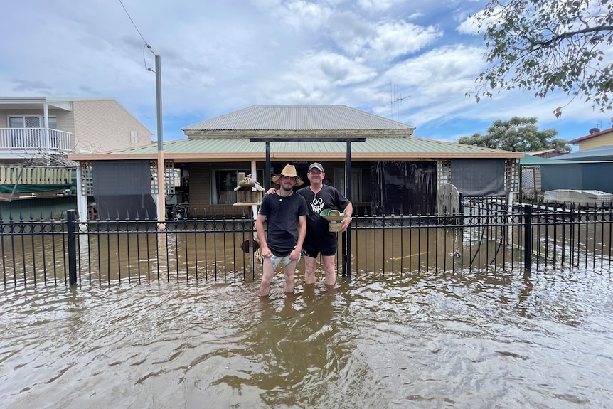 Forbes resident Ian Clifford outside his flooded property in Forbes.