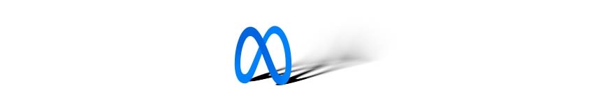 blue swirl figure eight representing Meta's symbol