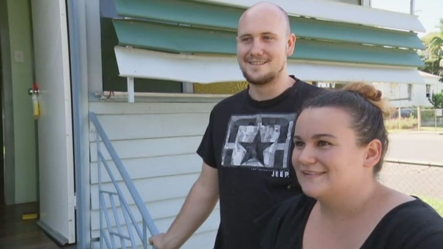 Katanya Freeman and Corey Watson have to move out of their house before the Rockhampton floods arrive