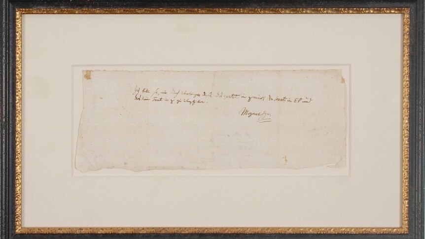A rare letter written by Mozart