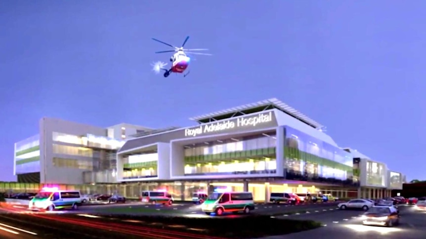 Artist impression new RAH and helicopter landing