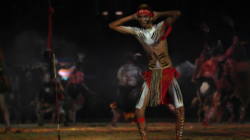A traditional smoking ceremony is held during the Opening Ceremony of the XXI Commonwealth Games.