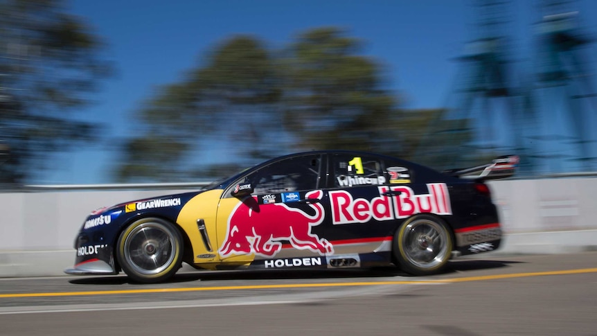 Jamie Whincup of Red Bull Racing Australia during the Sydney NRMA Motoring and Services 500, event 14 of the 2013 Australian V8 Supercars Championship Series at the Homebush Street Circuit in Sydney.