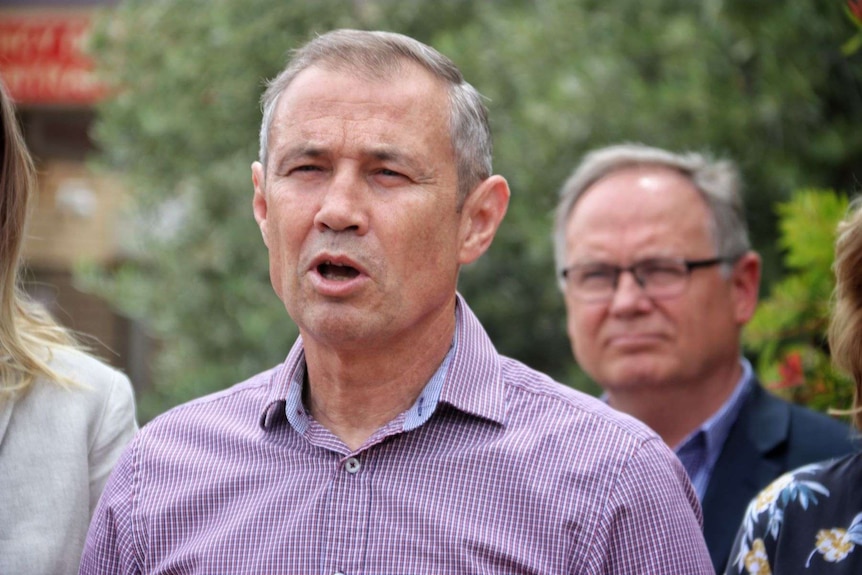 Roger Cook speaking to the media about the upgrade to the health campus.