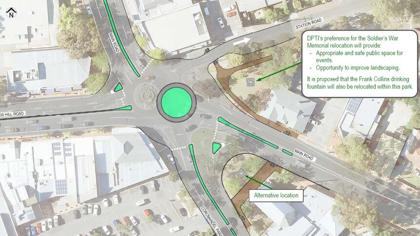 An illustration showing a different layout for the Blackwood roundabout.