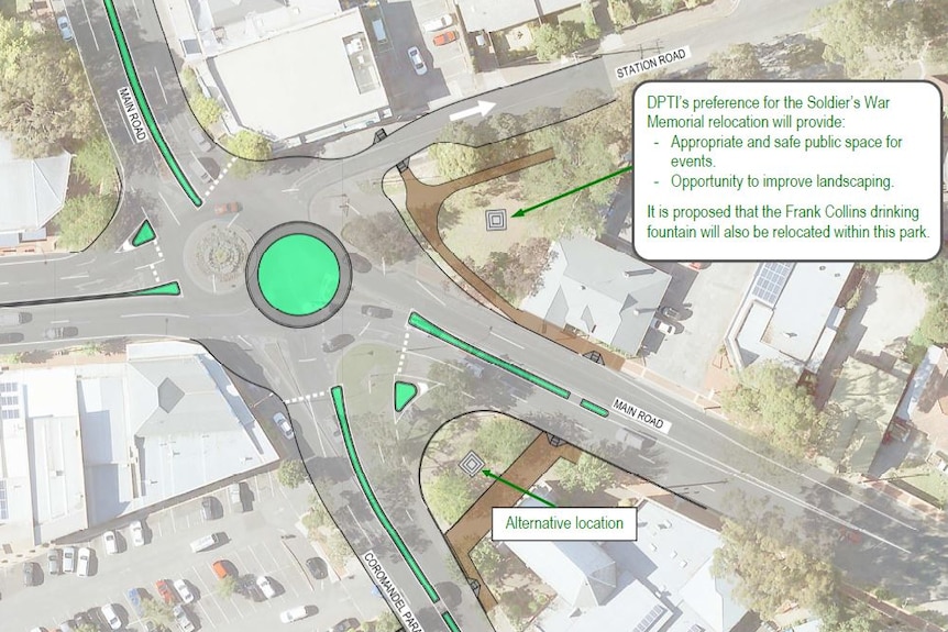 An illustration showing a different layout for the Blackwood roundabout.