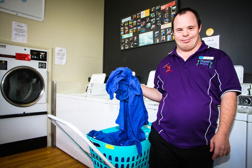 One of the original shareholders of Laundry Mates in Echuca, Corey Davis.