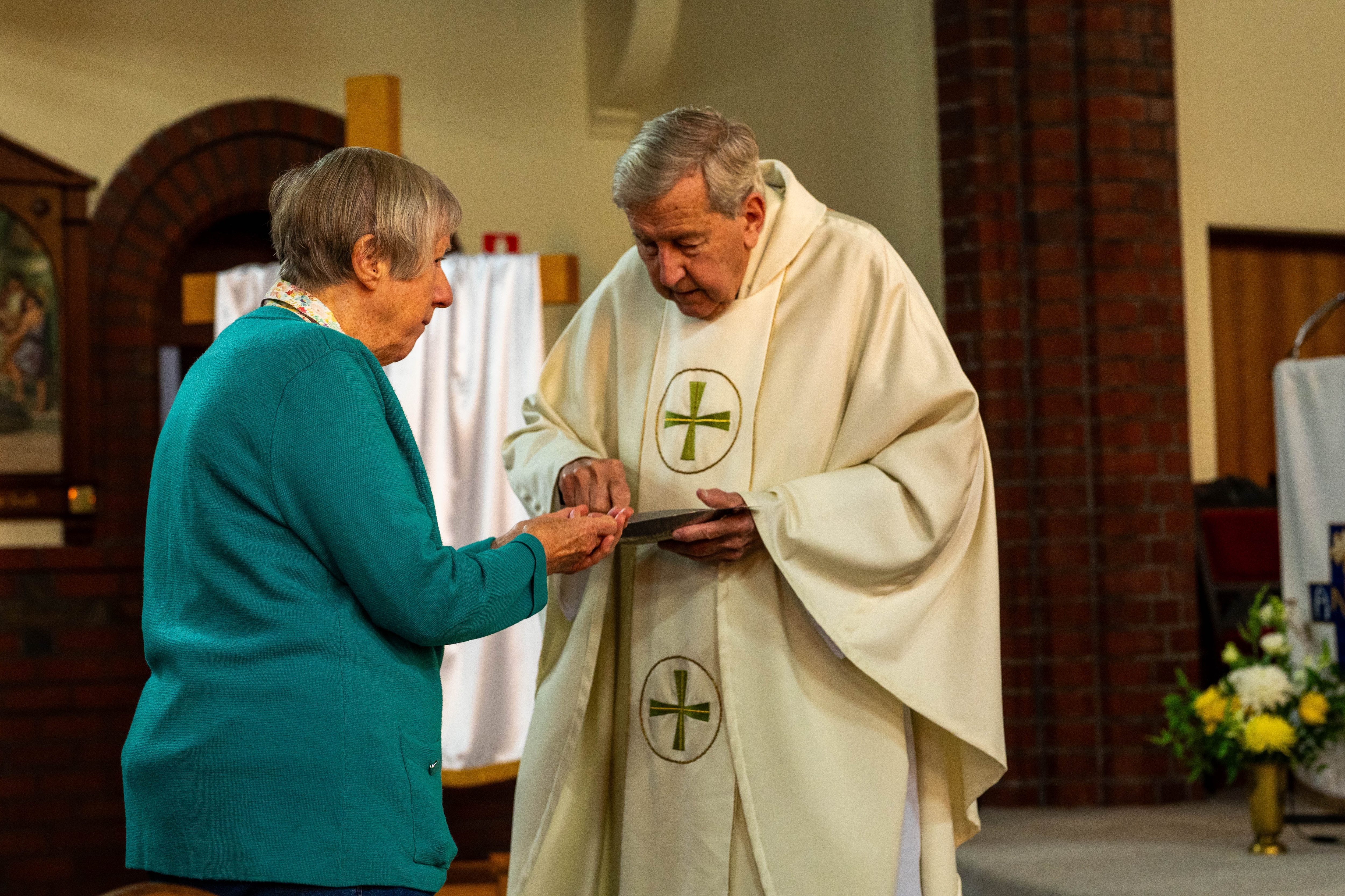 scenes from within a church