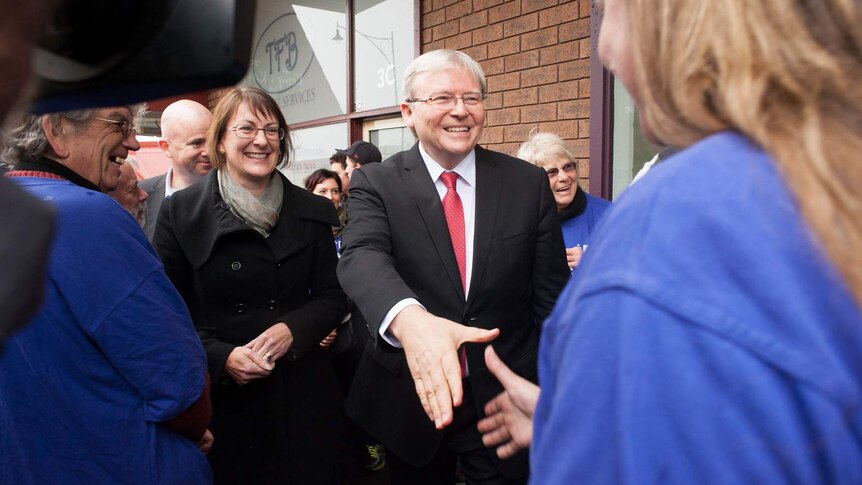 Prime Minister Kevin Rudd with Labor candidate Susan Templeman