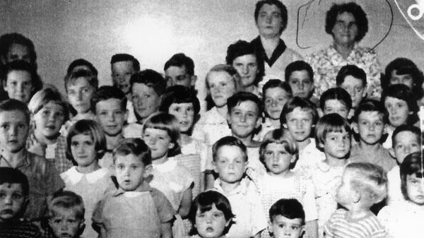 North Coast Children's Home residents group shot in black and white