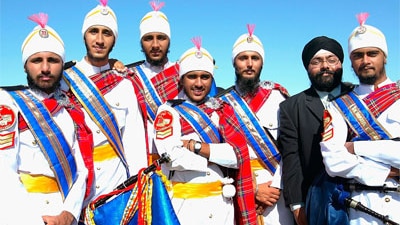 Members of the WA Sikh Community march in the 2005 Anzac Day parade in Perth