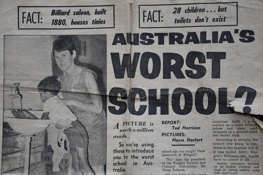 A news article from 1968 with the headline "Australia's Worst School?"