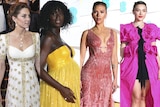 A composite image of Kate Middleton, Jodie Turner-Smith, Scarlett Johansson and Florence Pugh.