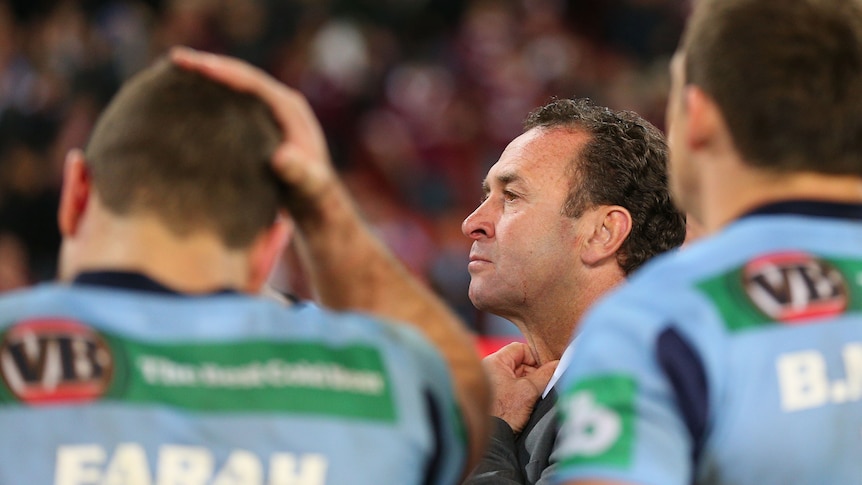 Decision to be made ... Blues coach Ricky Stuart looks on after Origin III