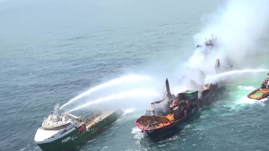 Oil Spill Fears As Burnt Out Chemical Cargo Ship Sinks Off Sri Lankan 