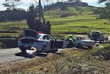 Targa competitor crashes in the Tamar Valley